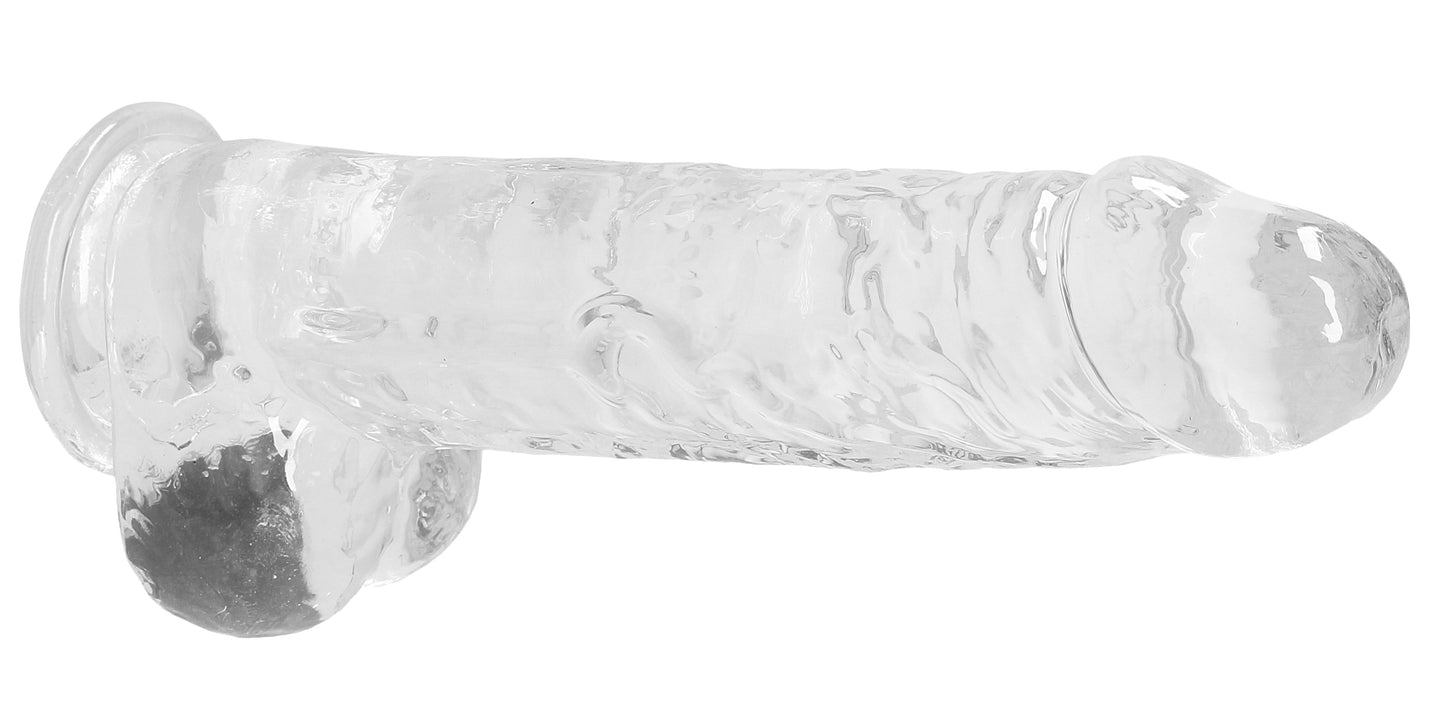 RealRock Crystal Clear 9 Inch Realistic Dildo With Balls – Body-Safe Dildo
