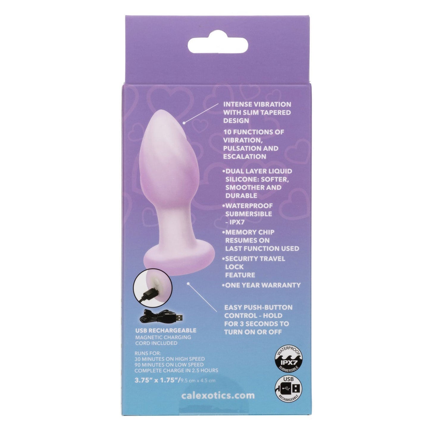 Lavender Haze Ridge Probe – Slim 3.75 Inch Ridged Vibrating Butt Plug