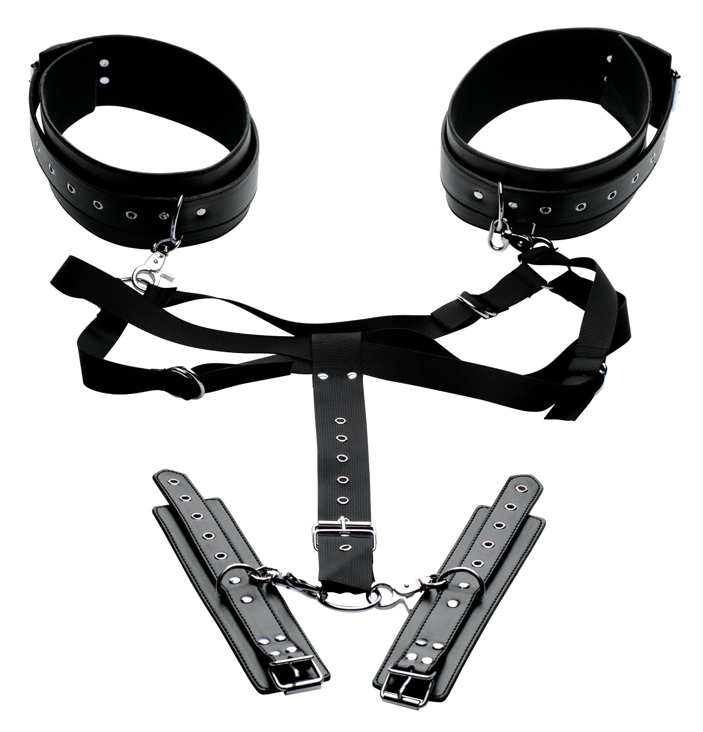 Master Series Acquire Thigh Harness and Wrist Cuffs – Restraint Set