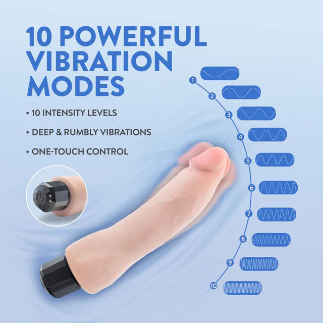 Au Naturel Vanilla Ice Bendable Vibrating Dildo Beige 8.75 Inch