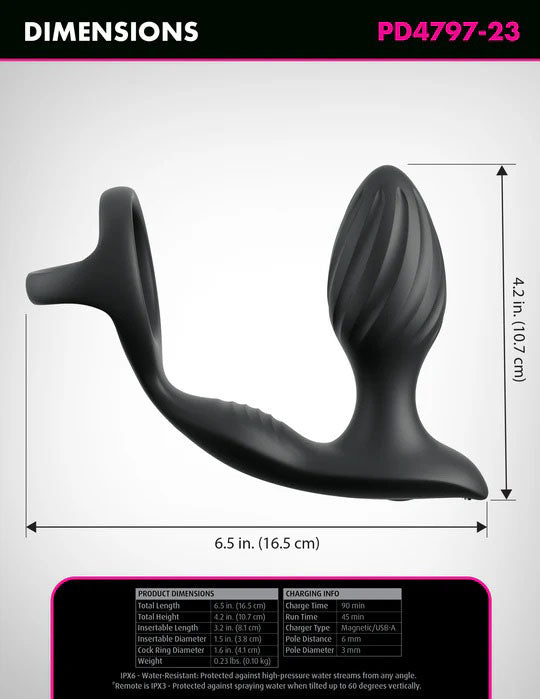 Anal Fantasy Elite Collection Ass-Gasm Gyro-Milk Pro (Black) – Prostate Massager