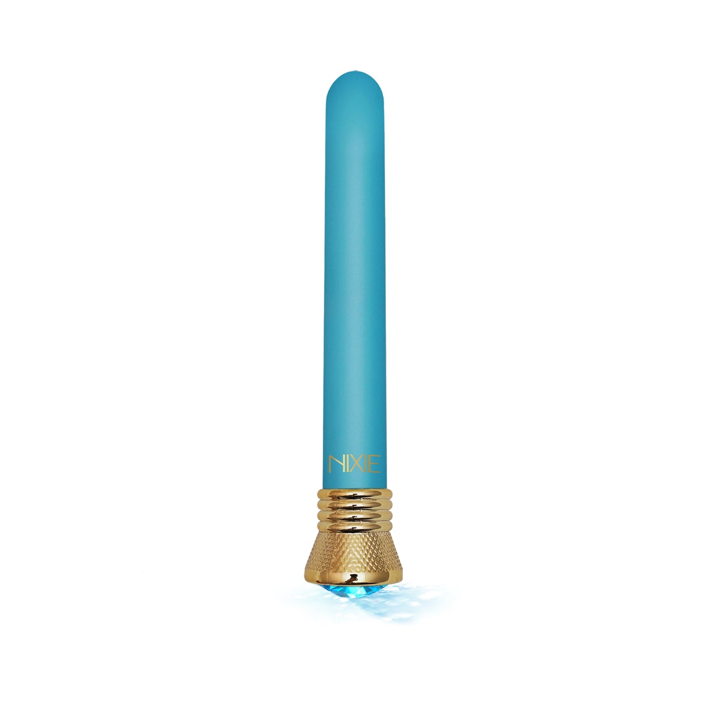 Nixie Jewel Satin Classic Vibe Aquamarine 7 Inch Waterproof G-Spot Vibrator