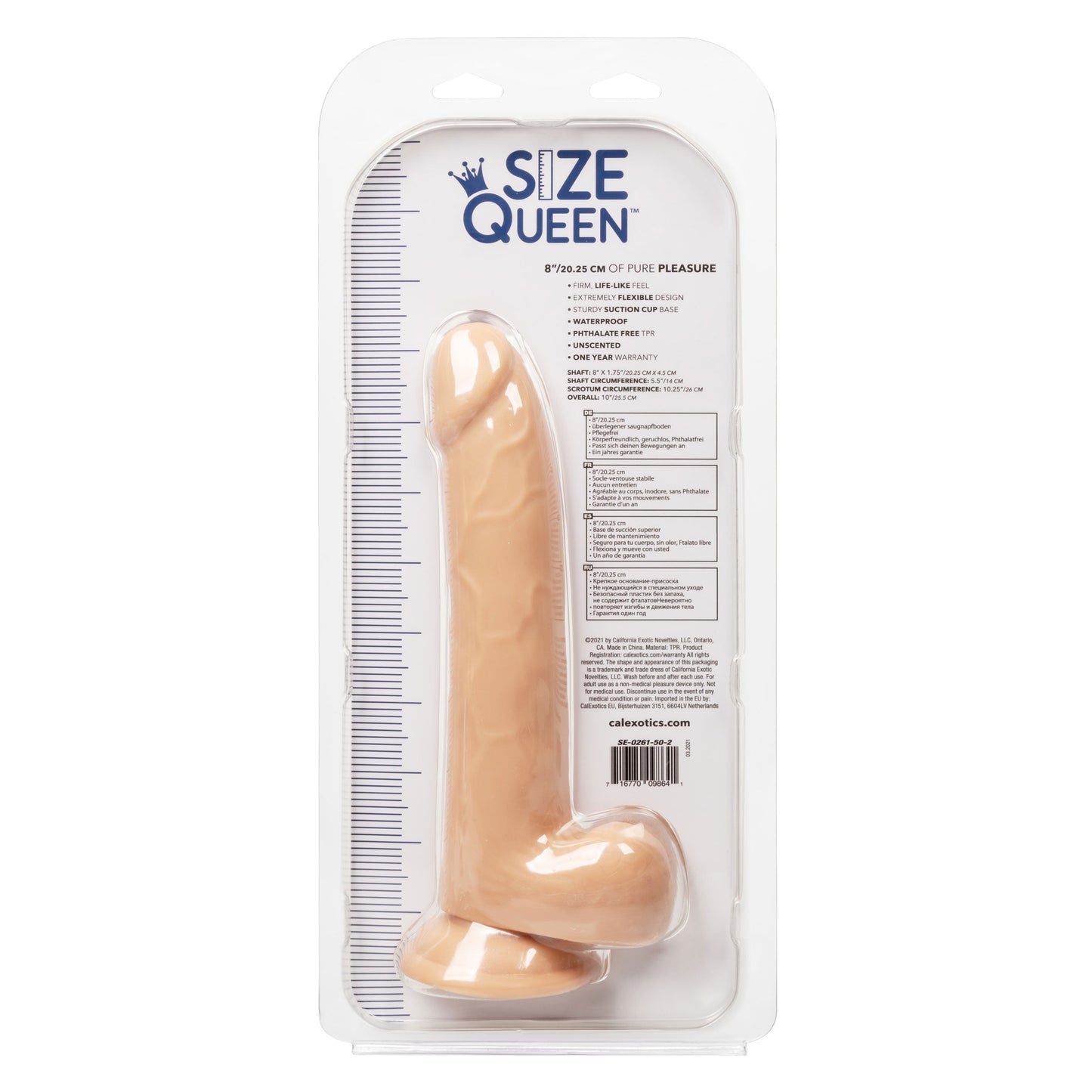 Size Queen 8 Inch Realistic Dong in Ivory