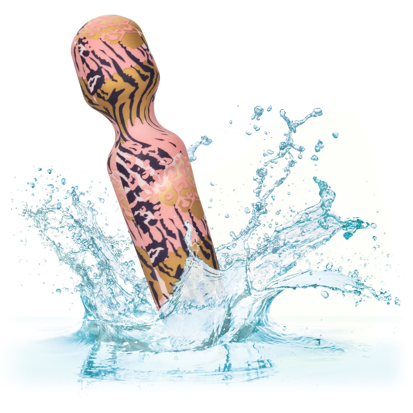 Naughty Bits WTF Wand to Fuck Pink and Gold Flexible Silicone Personal Massager - Waterproof