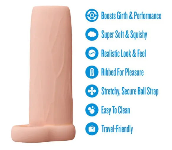 Performance Enhancement Sleeve 4.25 Inch – Soft Flexible Penis Extender Sleeve