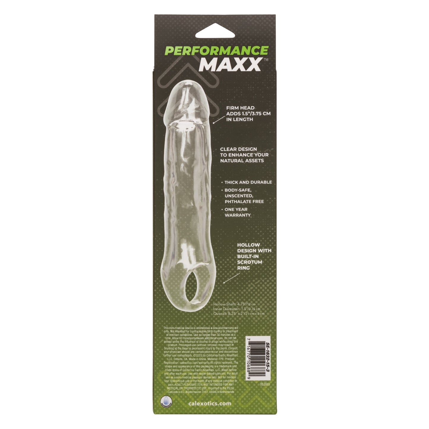 Performance Maxx Clear Penis Extension Sleeve 6.5 Inch Length