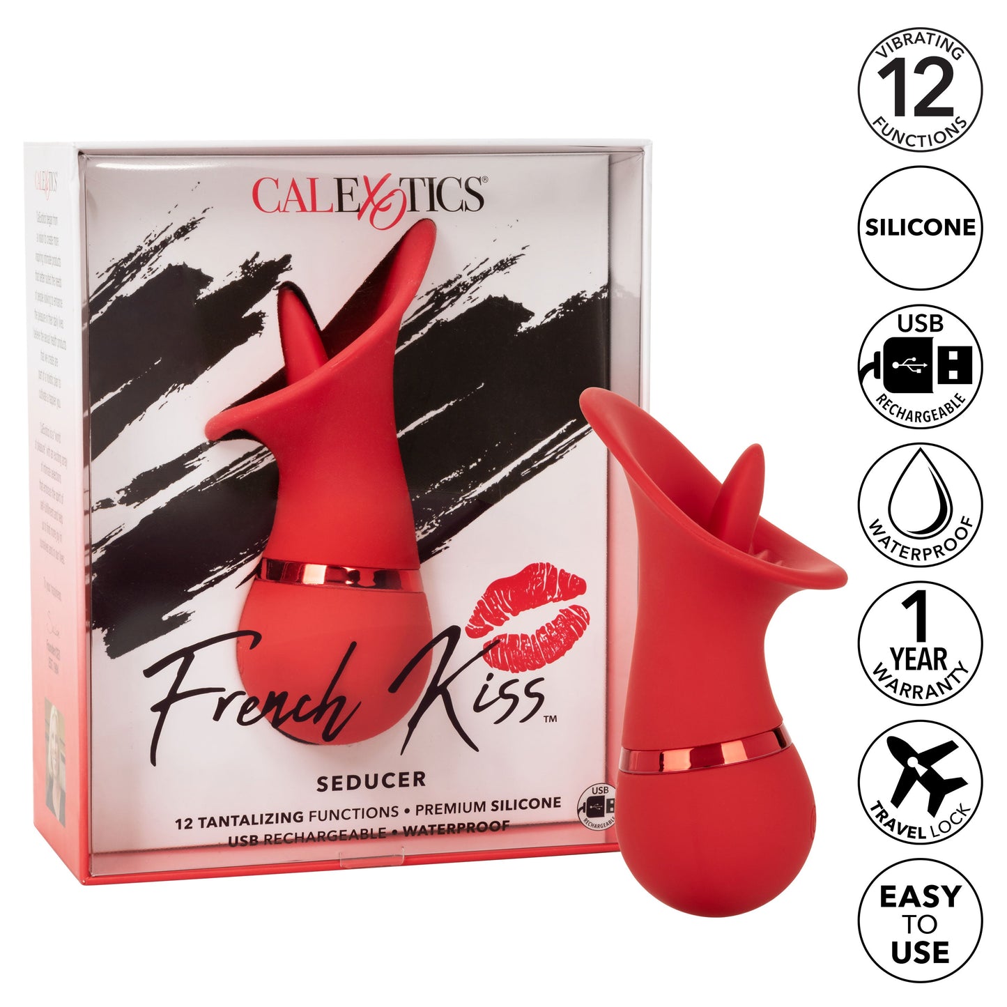 French Kiss Seducer – Compact Massager with 12 Functions Vibrator