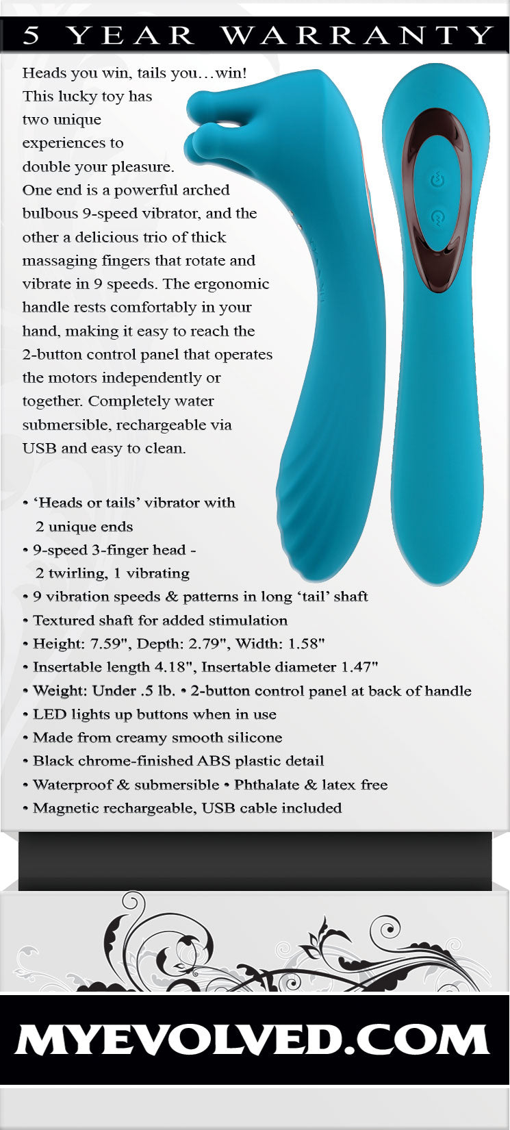 Evolved Heads or Tails Dual Ended Massager