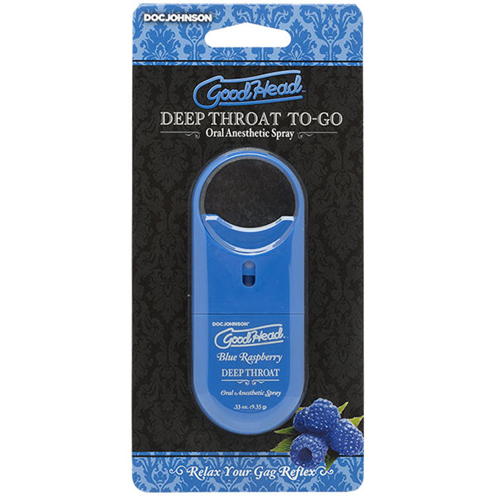 GoodHead Deep Throat Spray To-Go – Oral Numbing Spray - Blue Raspberry 9ml