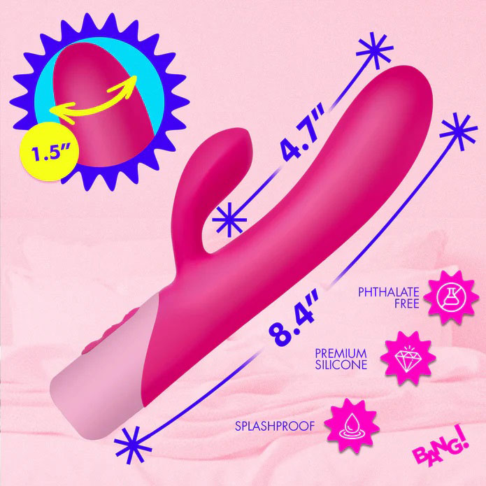 Clit Tapping Vibrating Rabbit (Pink) – Flexible Silicone Rabbit Vibrator
