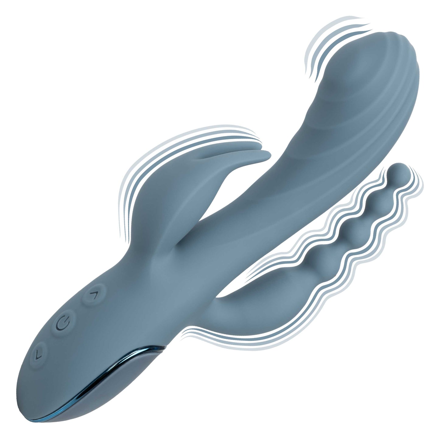 Triple Motor Vibrator Massager With Beaded Tail