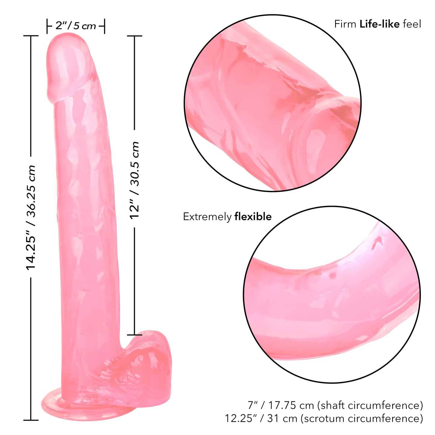 Size Queen 12 Inch Realistic Dildo – Firm 30.5 Cm Dildo