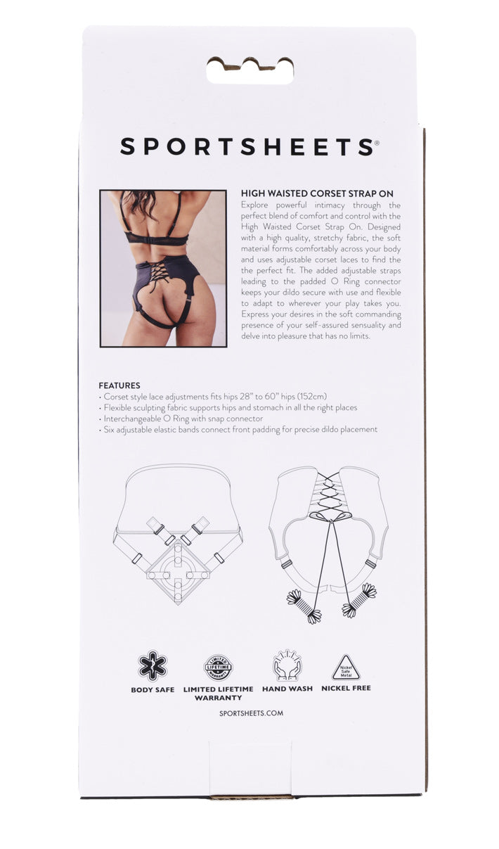 Sportsheets High Waisted Corset Strap-On – Supportive Comfortable Harness