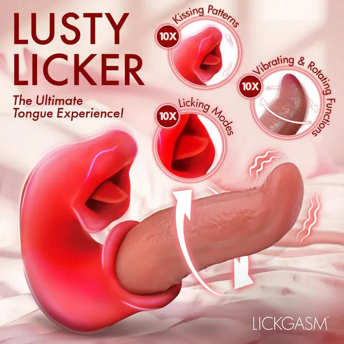 Lusty Licker Kissing and Licking Tongue Vibrator (Red) – Clitoral Vibrator